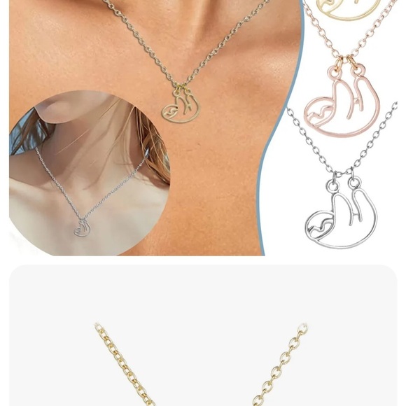 SILVER colored Sloth Necklace PRICE FIRM💥 - Picture 2 of 5
